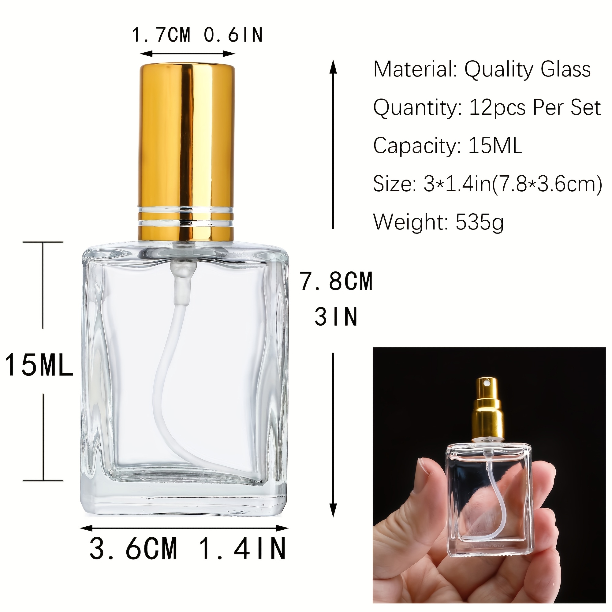 12 sztuk + 6 akcesoriów 15 ml  – Room Spray Bottle recenzja i cena